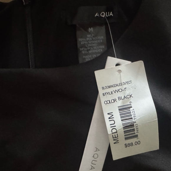 NWT $88 Bloomingdale’s AQUA Cut Out Black Mini Dress Medium - Picture 5 of 5